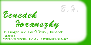 benedek horanszky business card